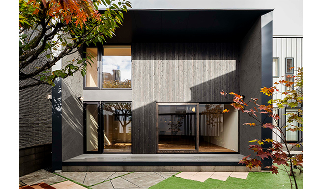 庭からの南側外観。